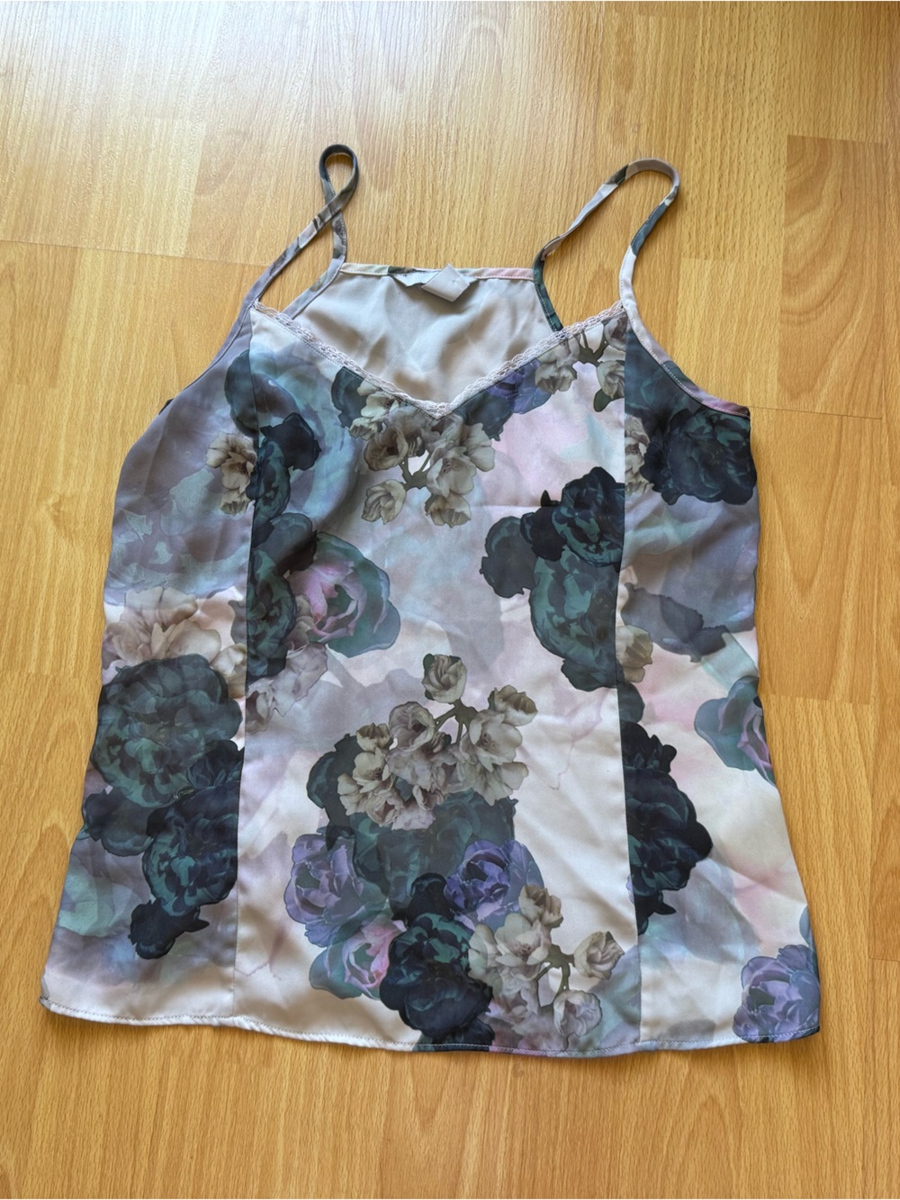 H&M floral water color style spaghetti strap top